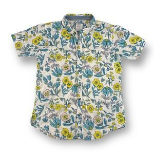 Reverse Threads Button Front Floral Top Size Medium